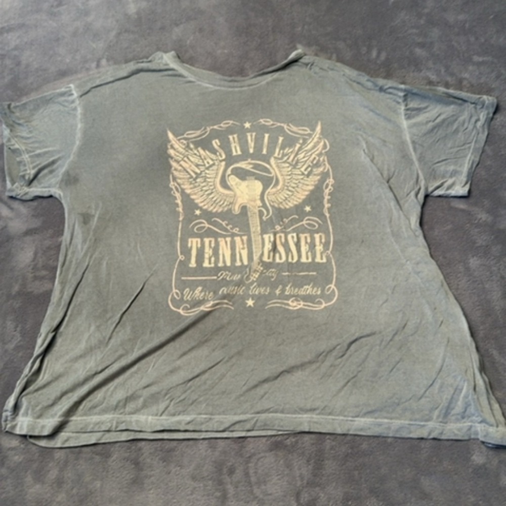Unknown T-Shirt Women XL Gray Nashville Tennessee Graphic Casual Tee Streetwear